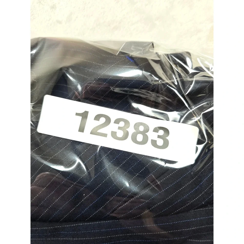 LRL Ralph Lauren Suit‎ Jacket Mens 44R Navy Blue Pinstripe Wool Blend Blazer